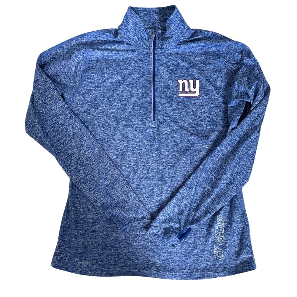 Nike NFL‎ New York Giants Womens Dri-FIT Quarter Zip Pullover Large Thumbhole